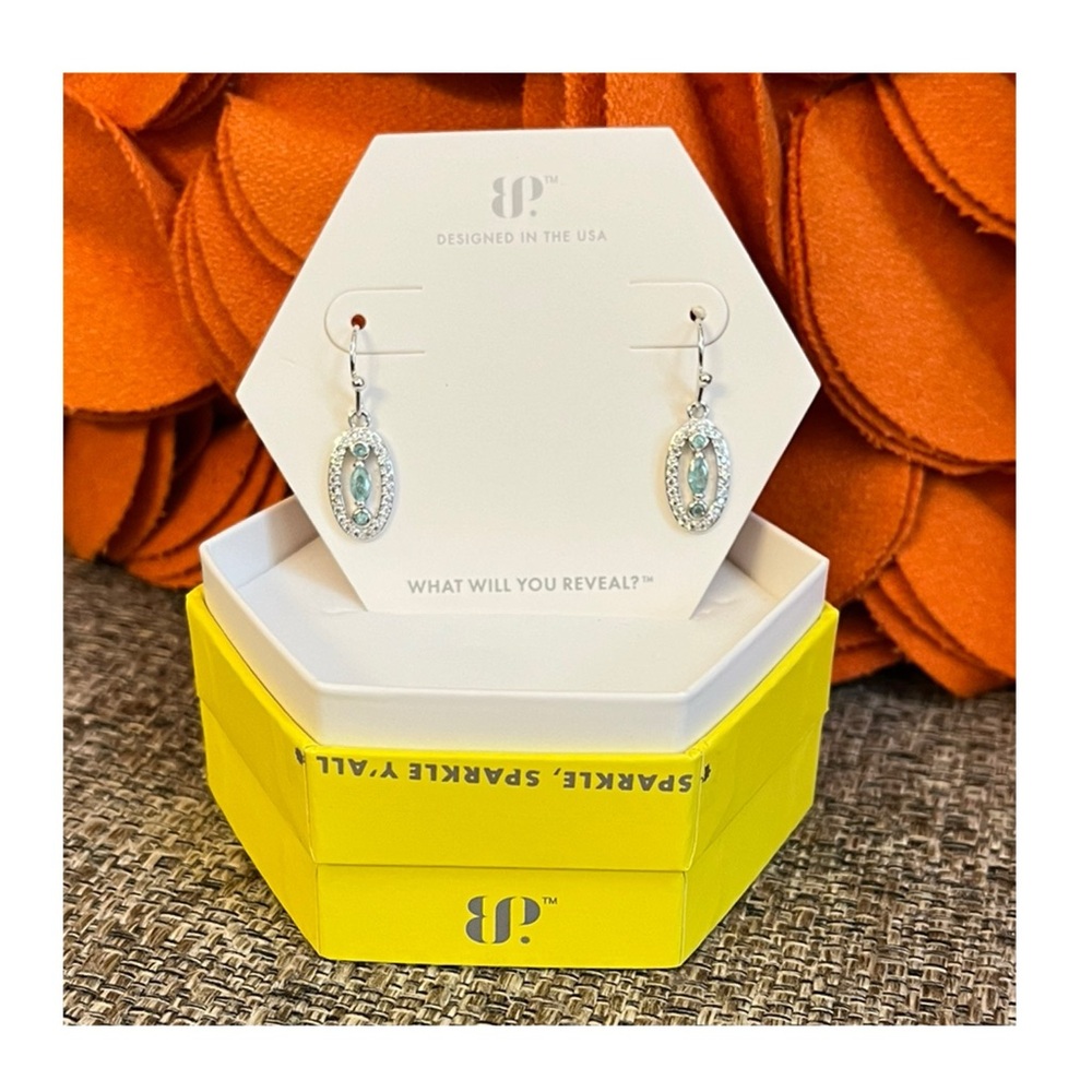 ❣️🆕Bomb Party Making New Rules Blue Topaz Ice Crystal Earrings❣️
